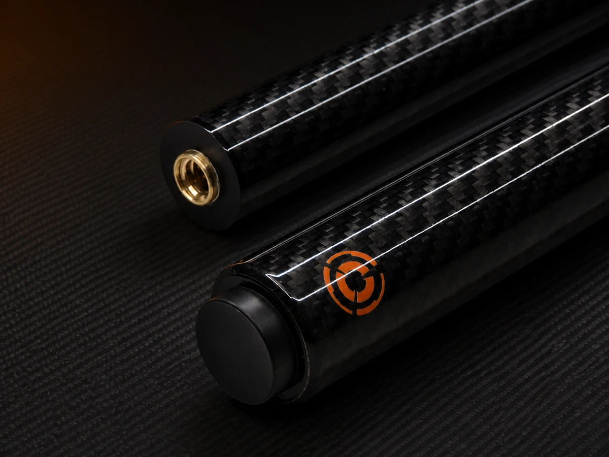 Carbon fiber cue handle and brass joint insert